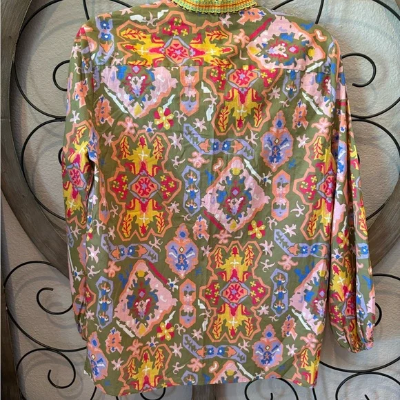 Zara‎ blouse made in Morocco colorful new w tags size small - Picture 5 of 6